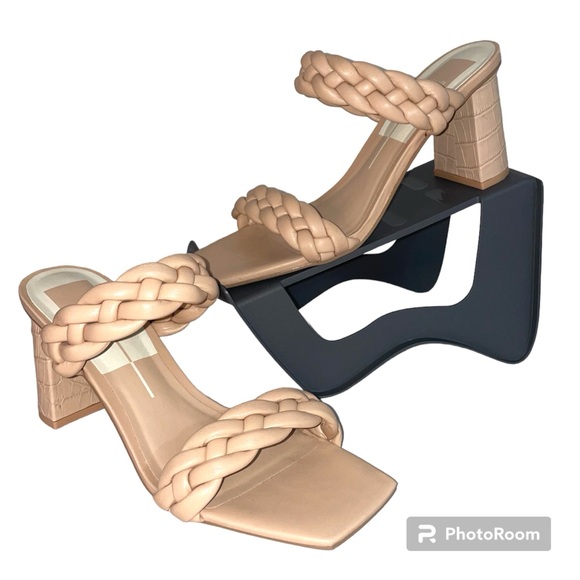 Dolce Vita Paily Braided Strap Shoe Heel Pumps Cream Stella Blush Pink Size 9.5 - Picture 3 of 12